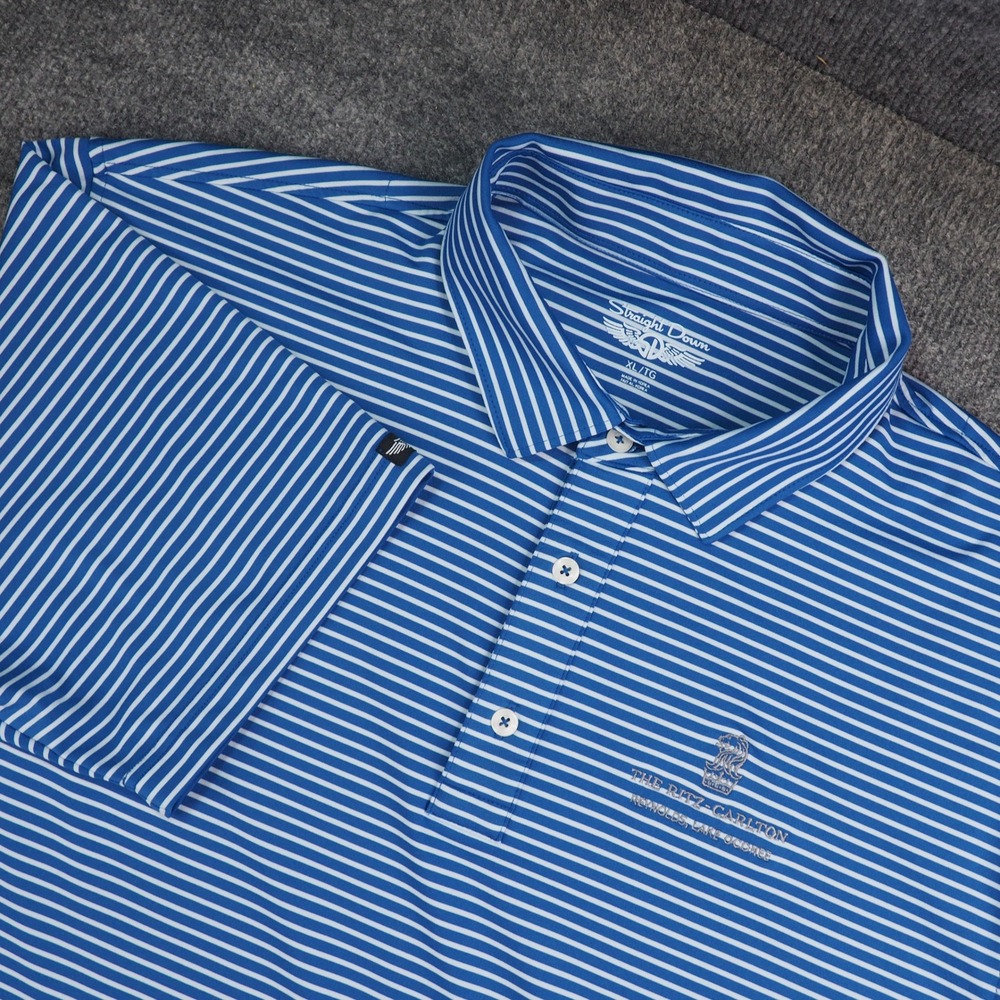 The Ritz-Carlton Reynolds Lake Oconee Polo Mens XL Blue Striped Golf Shirt